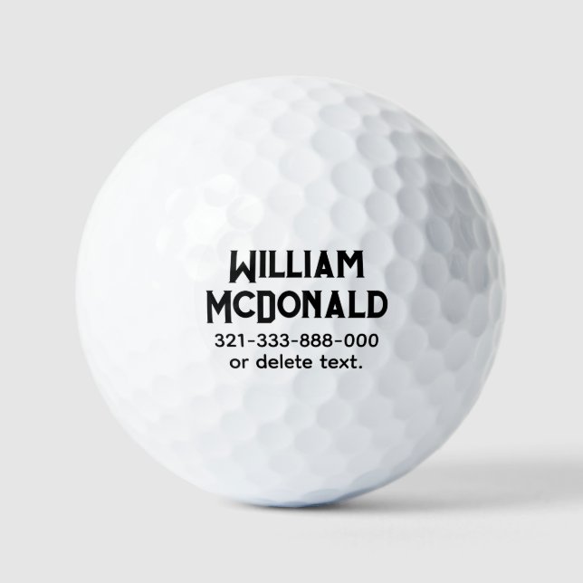 Balles de golf personnalisées avec nom Modèle ART  (Recto)
