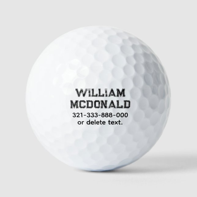 Balles de golf personnalisées avec nom Modèle DÉTÉ (Recto)