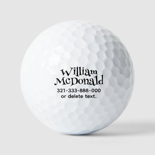 Balles de golf personnalisées avec nom Modèle FUN  (Recto)