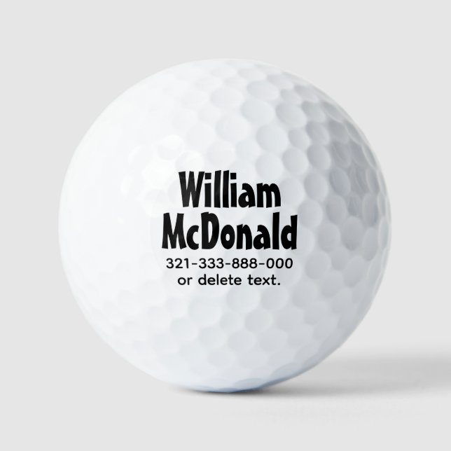 Balles de golf personnalisées avec nom Modèle FUN  (Recto)