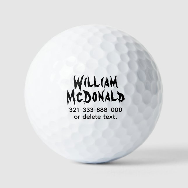 Balles de golf personnalisées avec nom Modèle HORR (Recto)