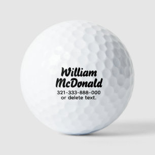 Balles de golf personnalisées avec nom Modèle Poli