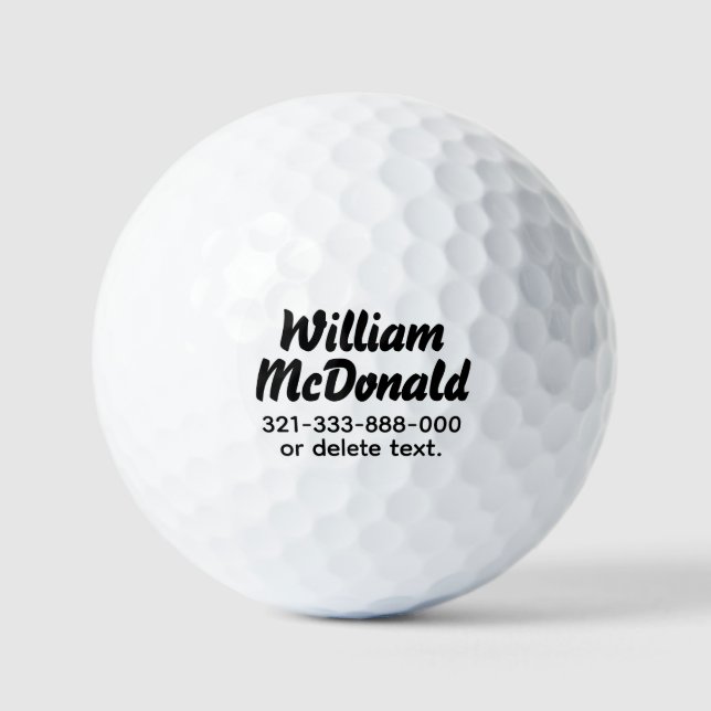 Balles de golf personnalisées avec nom Modèle Poli (Recto)