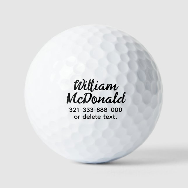 Balles de golf personnalisées avec nom modèle SCRI (Recto)