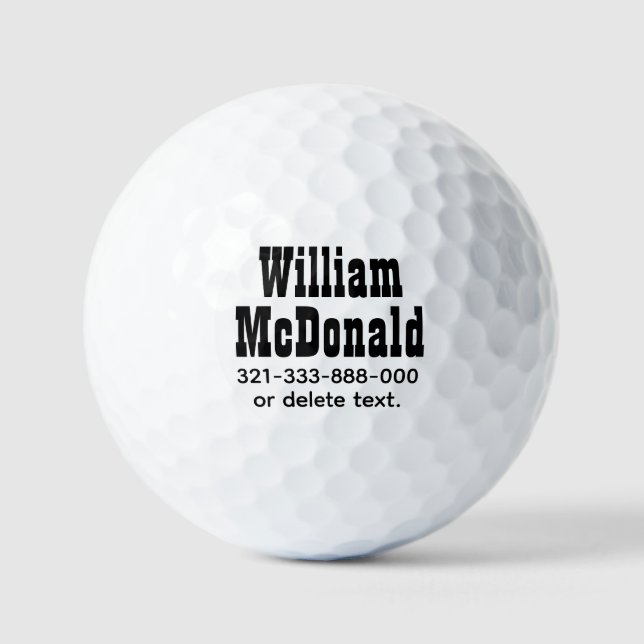 Balles de golf personnalisées avec nom Modèle VINT (Recto)