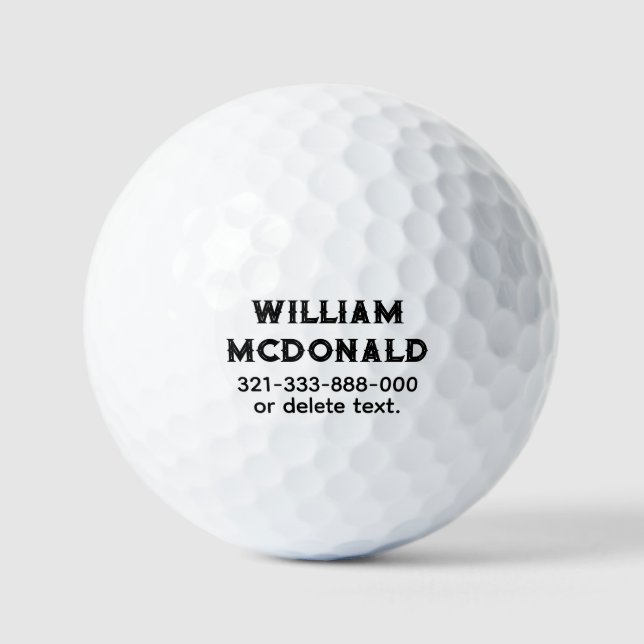 Balles de golf personnalisées avec nom Modèle VINT (Recto)