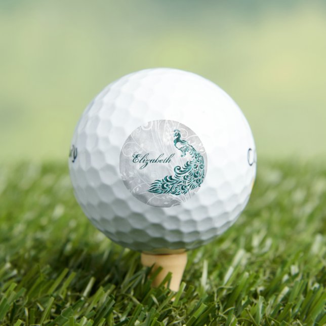 Balles de golf personnalisées Peacock turquoise (T-shirt Insitu)