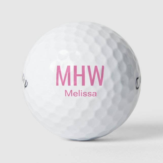 Balles de golf personnalisées roses (Devant)