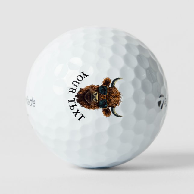Balles De Golf Personnaliser Cool Vache design (Recto)