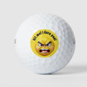 Balles De Golf Personnaliser l'Emoji 3D Jaune en colère