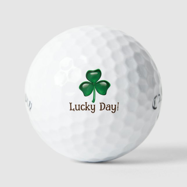 Balles De Golf Personnaliser Lucky Day ! Balls de golf shamrock (Recto)