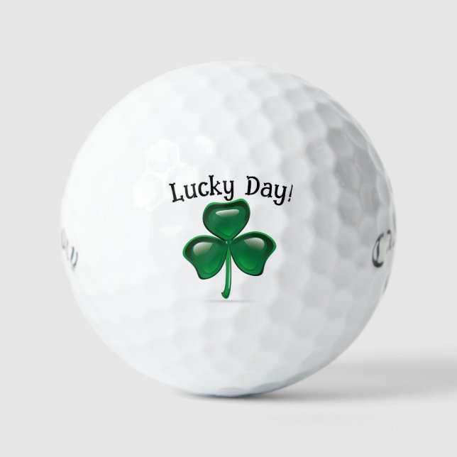 Balles De Golf Personnaliser Lucky Day ! Shamrock (Recto)