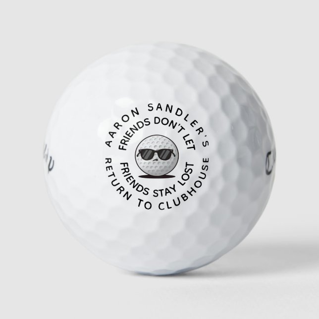 Balles De Golf Personnaliser Votre Nom Golf Ball Cartoon Plaisant (Devant)