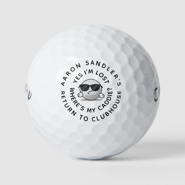 Balles De Golf Personnaliser Votre Nom Lost Caddie Golf Ball Funn (Devant)