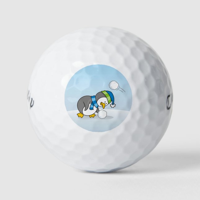 Balles De Golf Petit manchot obtenant une boule de neige (Devant)