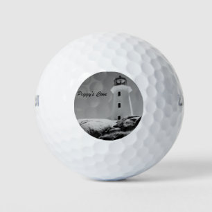 Balles De Golf Phare de Peggy's Cove (B&W)