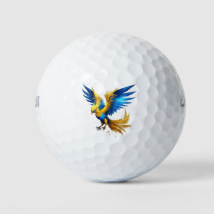Balles De Golf Phoenix bleu et jaune Imprimer Bal de Golf