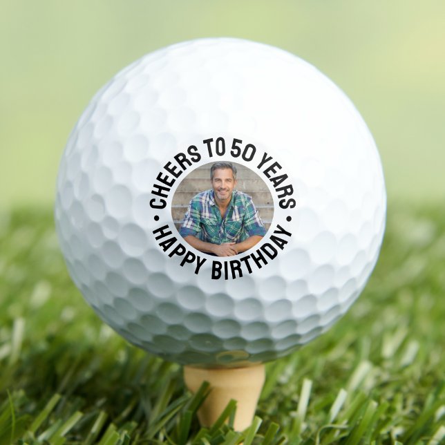 Balles De Golf Photo 50e anniversaire (50th Birthday Photo Golf Balls)