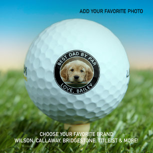 Balles De Golf Photo Chien Personnalisé Meilleur Papa Par Par Bla