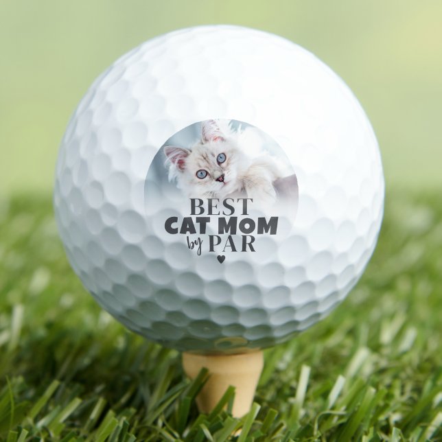 Balles De Golf Photo d'animal de chat (Best Cat Mom By Par Photo Mother Golf Balls)