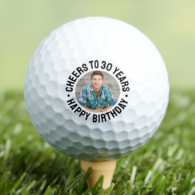 Balles De Golf Photo d'anniversaire 30 ans (30th Birthday Photo Golf Balls)
