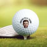Balles De Golf Photo de 21e anniversaire personnalisé FUN<br><div class="desc">Photo d'anniversaire amusante de balle de golf dans un design de photo en découpage rétro moderne. L'année est personnalisable pour s'adapter à n'importe quelle année d'anniversaire, que ce soit votre 21e, 30e, 40e, 50e ou 60e anniversaire ! Pour obtenir l'effet de découpage, veuillez utiliser un fichier png avec le fond...</div>