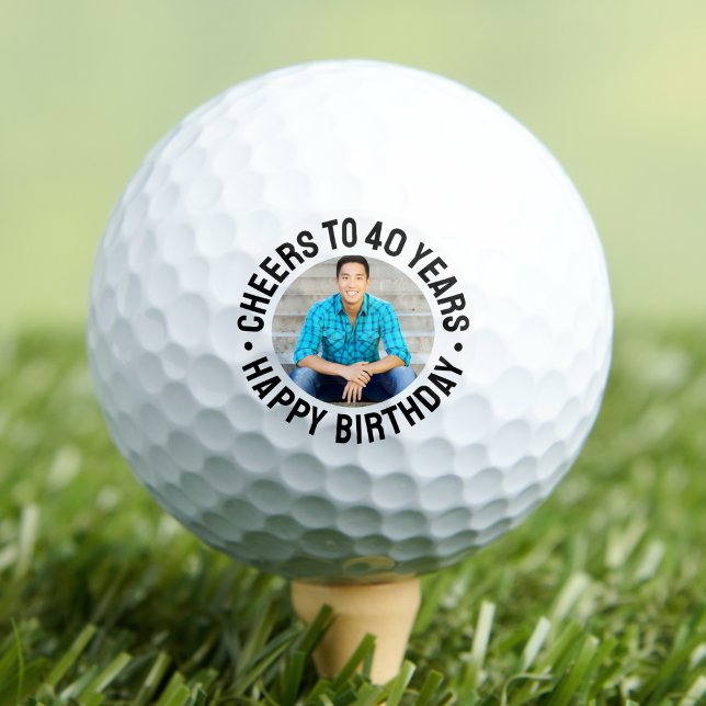 Balles De Golf Photo de 40e anniversaire (40th Birthday Photo Golf Balls )