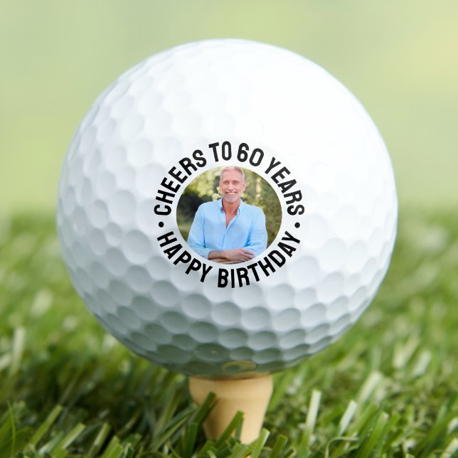 Balles De Golf Photo de 60e anniversaire (60th Birthday Photo Golf Balls)
