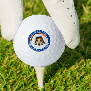 Balles De Golf Photo de chien drôle Boules de golf bleues et blan