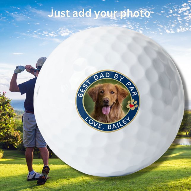 Balles De Golf Photo de chien Meilleur papa Par Par Custom (Créateur téléchargé)