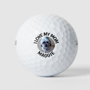 Balles de Golf Photo de Chien Personnalisée J'Aime