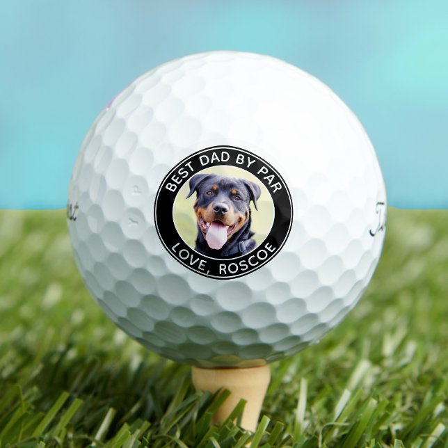 Balles De Golf Photo de chien personnalisée Meilleur DAD Par Par  (Créateur téléchargé)