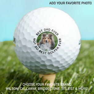 Balles De Golf Photo de chien personnalisée Meilleur papa Jamais 