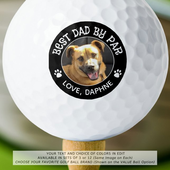Balles De Golf Photo de chien personnalisée MEILLEUR PÈRE PAR Paw (Créateur téléchargé)