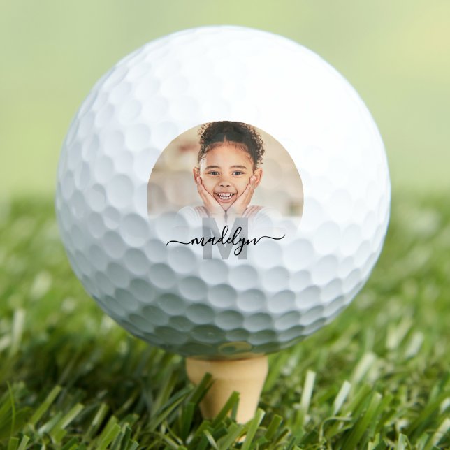 Balles De Golf Photo de monogramme personnalisé (Personalized Monogram Photo Golf Balls)
