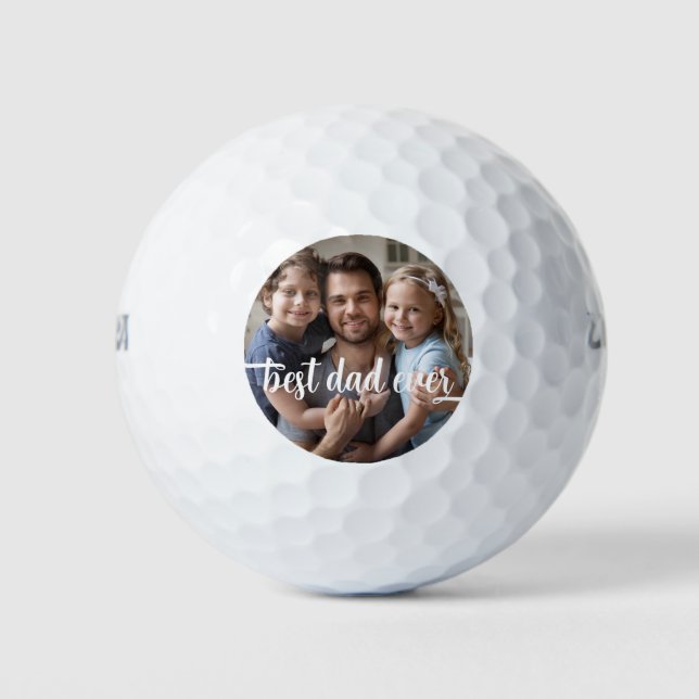 Balles De Golf Photo de script de Meilleur Papa de tous les temps (Devant)