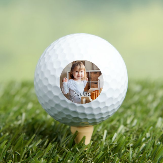 Balles De Golf Photo de votre enfant et nom de script (T-shirt Insitu)