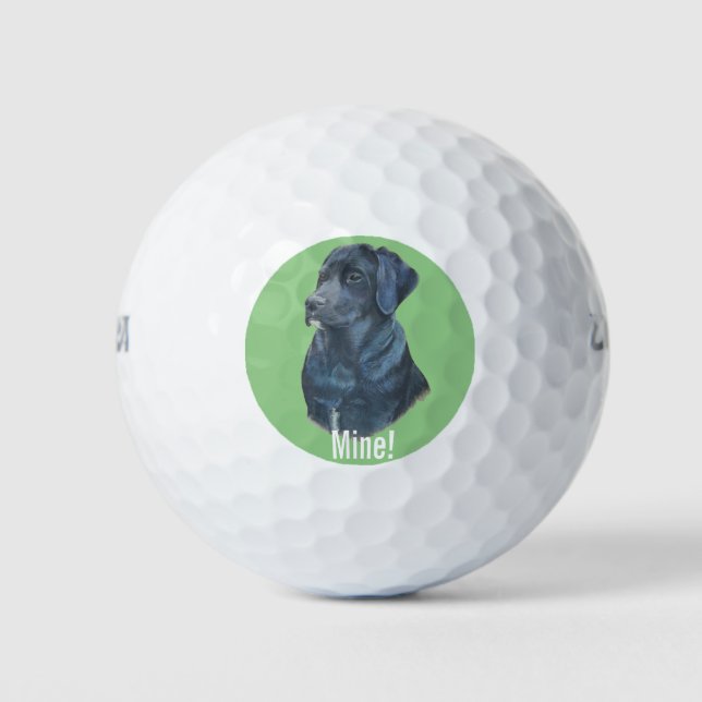 Balles De Golf photo du portrait original de black labrador dog (Devant)