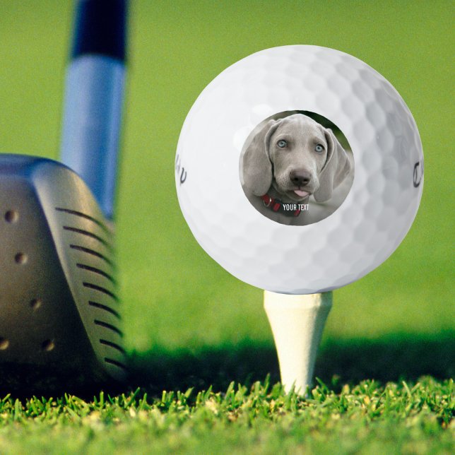 Balles De Golf Photo et nom du chien Weimaraner personnalisé (Créateur téléchargé)