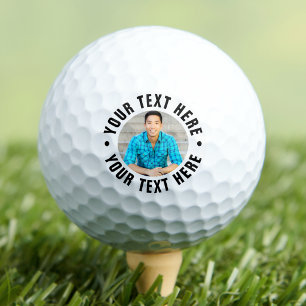 Balles De Golf Photo et texte personnalisés