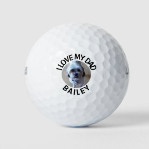 Balles De Golf Photo personnalisé de chien de compagnie Je t'aime