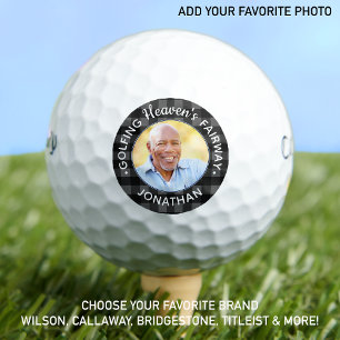 Balles De Golf Photo personnalisée Gray Plaid Golf Lover Memorial