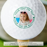 Balles De Golf Photo personnalisée Texte et couleur personnalisés<br><div class="desc">Créez des boules de golf uniques et personnalisées avec votre photo ou un logo et un texte et une couleur personnalisés (en turquoise turquoise) pour les passionnés de golf que vous connaissez. ASSISTANCE : Pour obtenir de l'aide sur la modification ou la personnalisation de la conception, le changement de couleur,...</div>