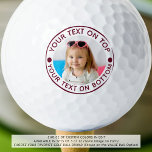Balles De Golf Photo personnalisée Texte et couleur personnalisés<br><div class="desc">Créez des boules de golf uniques et personnalisées avec votre photo ou un logo et un texte et une couleur personnalisés (illustrés en marron) pour les passionnés de golf que vous connaissez. ASSISTANCE : Pour obtenir de l'aide sur la modification ou la personnalisation de la conception, le changement de couleur,...</div>
