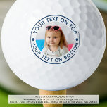 Balles De Golf Photo personnalisée Texte personnalisé Boules de g<br><div class="desc">Créez des boules de golf uniques et personnalisées avec votre photo et votre texte personnalisé dans votre choix de texte, de points et de cadres de cercle (en bleu) pour les passionnés de golf que vous connaissez. ASSISTANCE : Pour obtenir de l'aide sur la modification ou la personnalisation de la...</div>