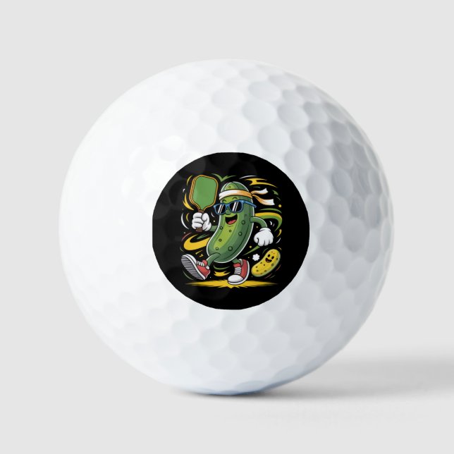 Balles De Golf Pickle Jouant au Pickleball (Recto)