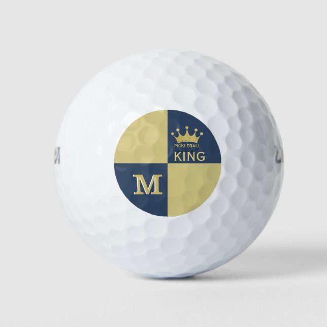 Balles De Golf Pickleball Guy Golfer King Monogramme Nom initial (Devant)
