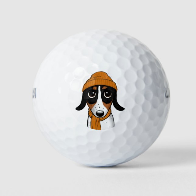 Balles De Golf Piebald Dachshund mignon Hipster Chien (Devant)