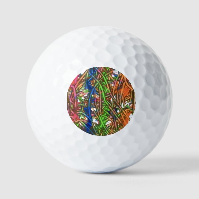 Balles De Golf Pink, Blue, Green, Orange, Marble Artwork (Recto)