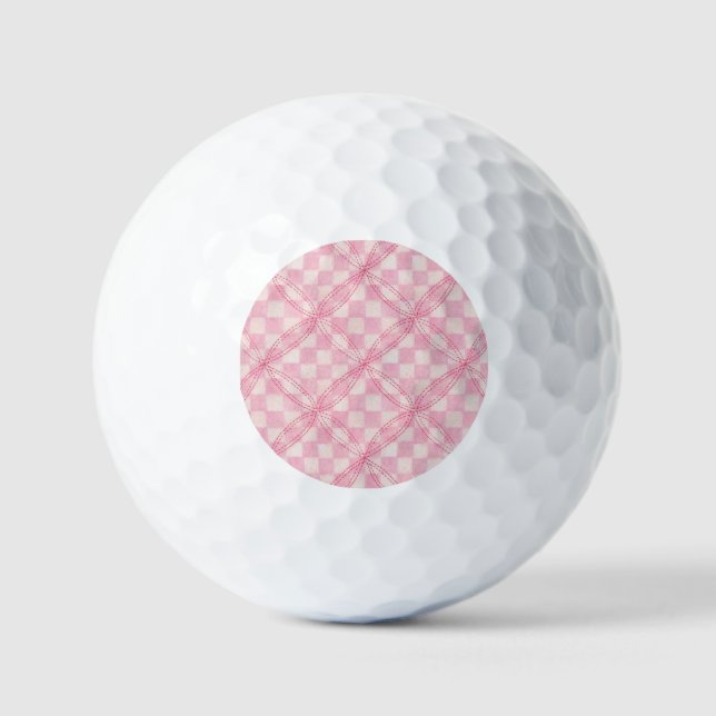 Balles De Golf PINK CHECK QUILT Golf Balls (Recto)